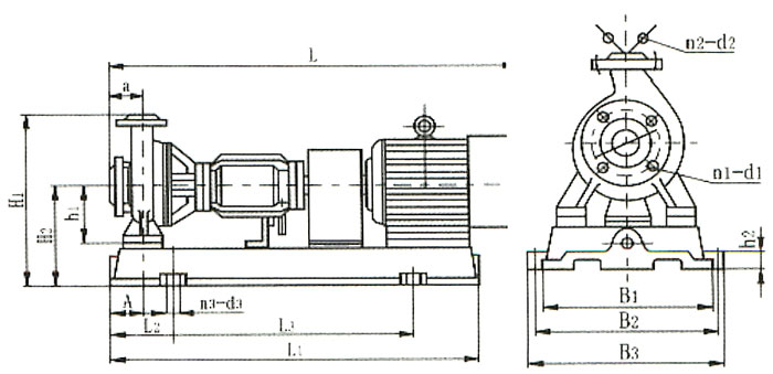 LQRY導熱油泵型號規格、性能參數表結構圖